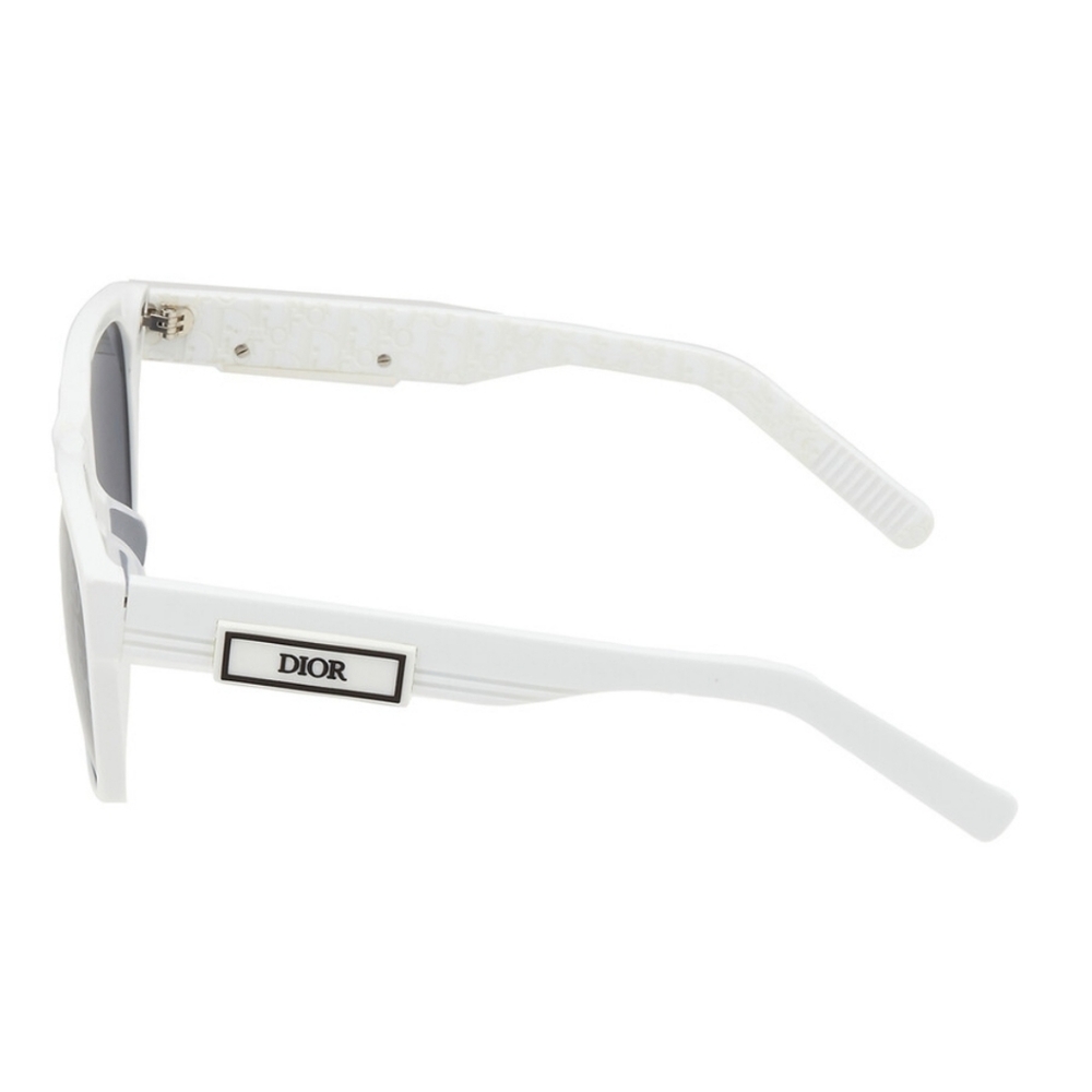 Dior White Sunglasses with Blue Lenses and Monogram Detail - Picture 2 of 8